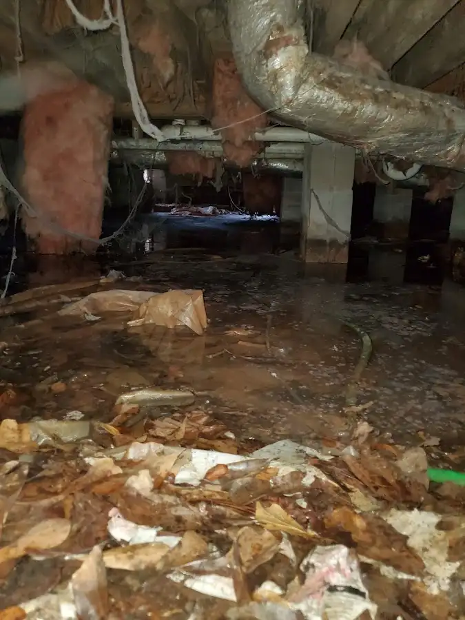 Crawl space flood assessment for Commercial Water Damage Restoration in Porterville